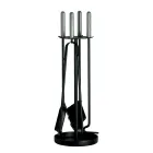 Portaherramientas de metal con 4 herramientas para chimenea Made in Italy - Safari Viadurini