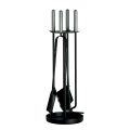 Portaherramientas de metal con 4 herramientas para chimenea Made in Italy - Safari