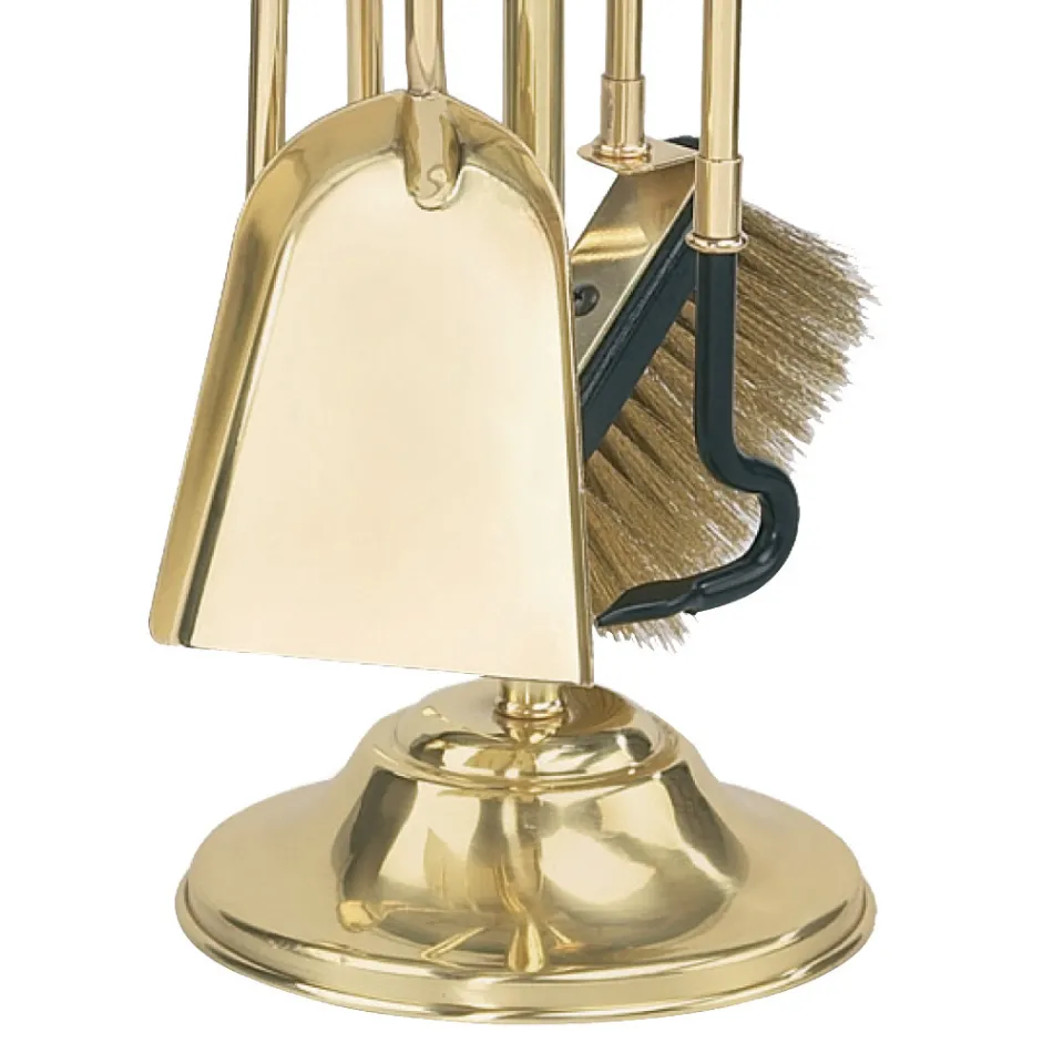 Portaherramientas de latón con 4 accesorios Alto 65 cm Made in Italy - Canguro Viadurini