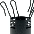 Portaherramientas para chimenea con 4 herramientas de metal Made in Italy - Baobab Viadurini