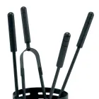 Portaherramientas para chimenea con 4 herramientas incluidas Made in Italy - Merlo Viadurini