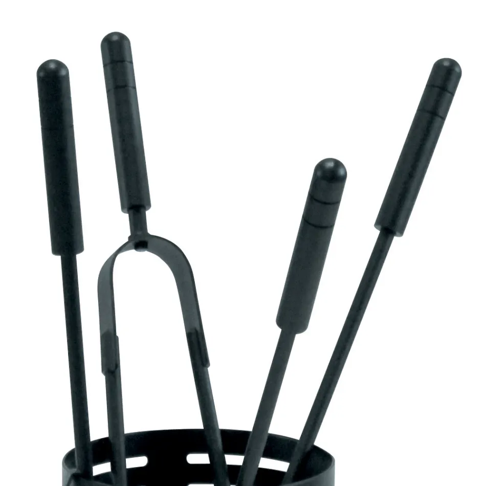 Portaherramientas para chimenea con 4 herramientas incluidas Made in Italy - Merlo Viadurini