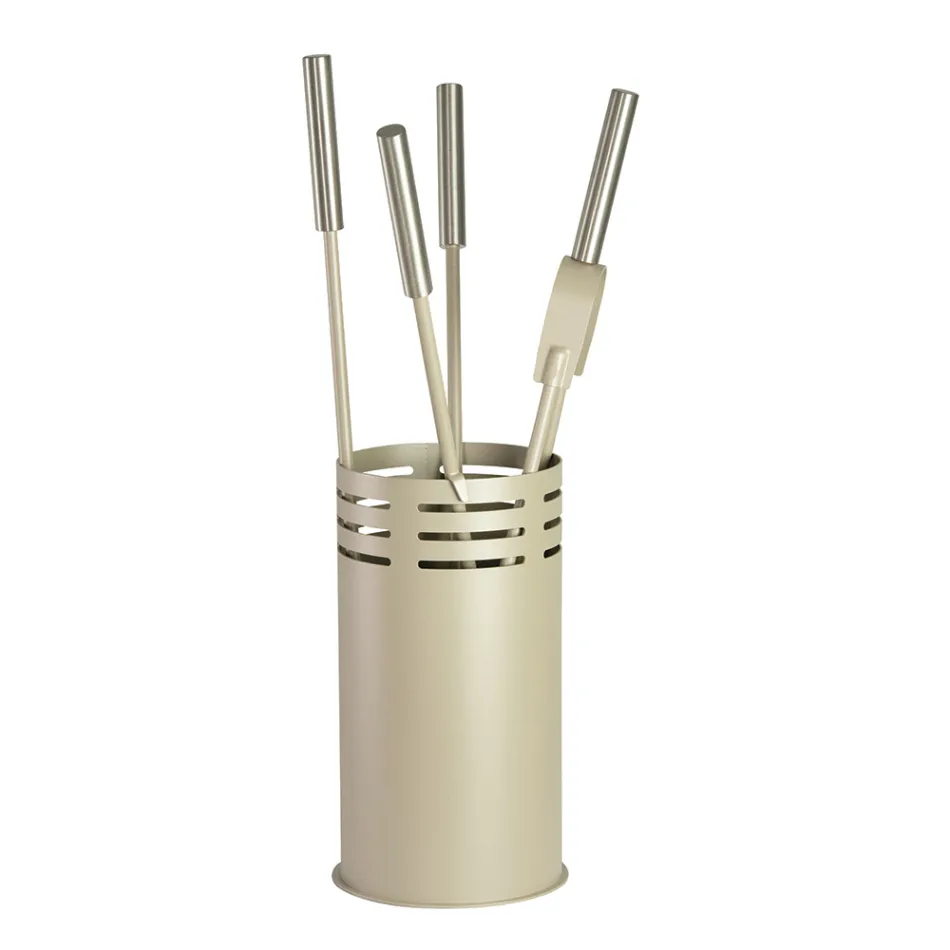 Portaherramientas para chimenea con 4 herramientas incluidas Made in Italy - Merlo Viadurini