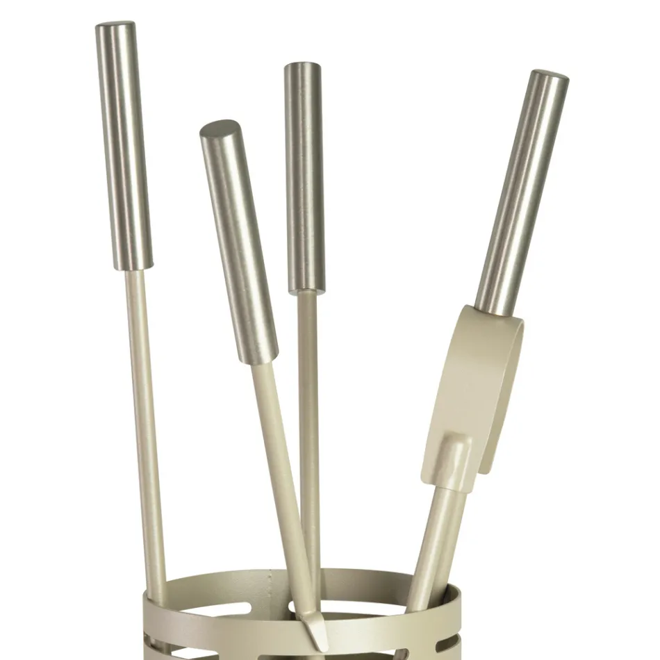 Portaherramientas para chimenea con 4 herramientas incluidas Made in Italy - Merlo Viadurini