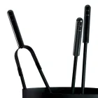 Portaherramientas para chimenea de metal con 4 accesorios Made in Italy - Canarino Viadurini