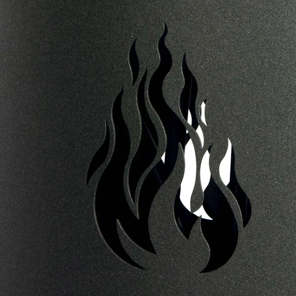 Portaherramientas para chimenea de metal con 4 accesorios Made in Italy - Canarino Viadurini