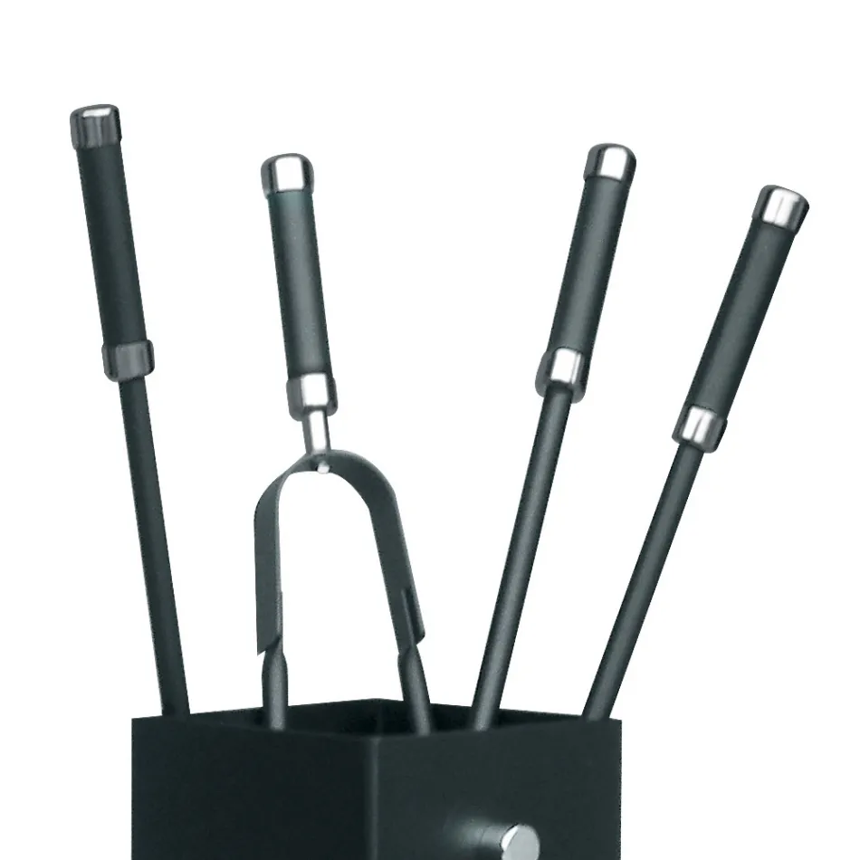 Portaherramientas cuadrado de metal y 4 accesorios Made in Italy - Iena Viadurini