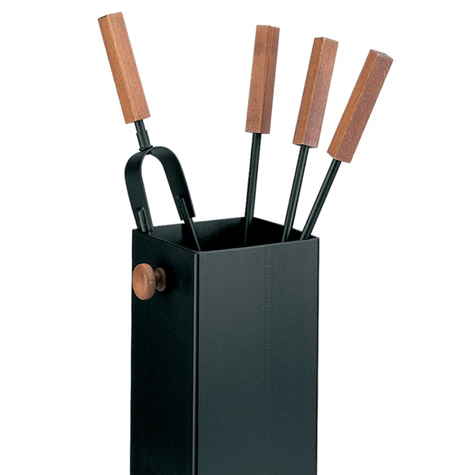 Portaherramientas cuadrado de metal y 4 accesorios Made in Italy - Iena Viadurini