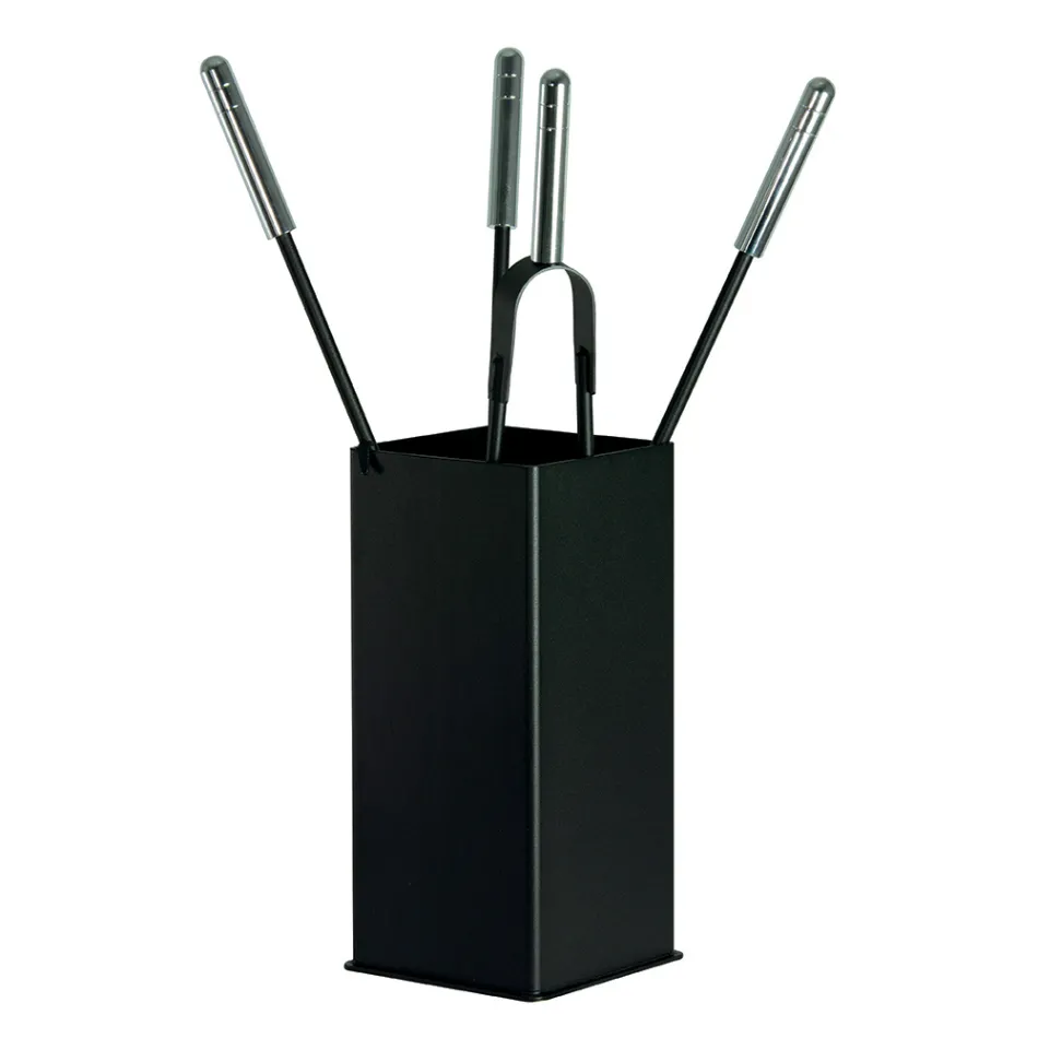 Portaherramientas cuadrado de metal y 4 accesorios Made in Italy - Iena Viadurini