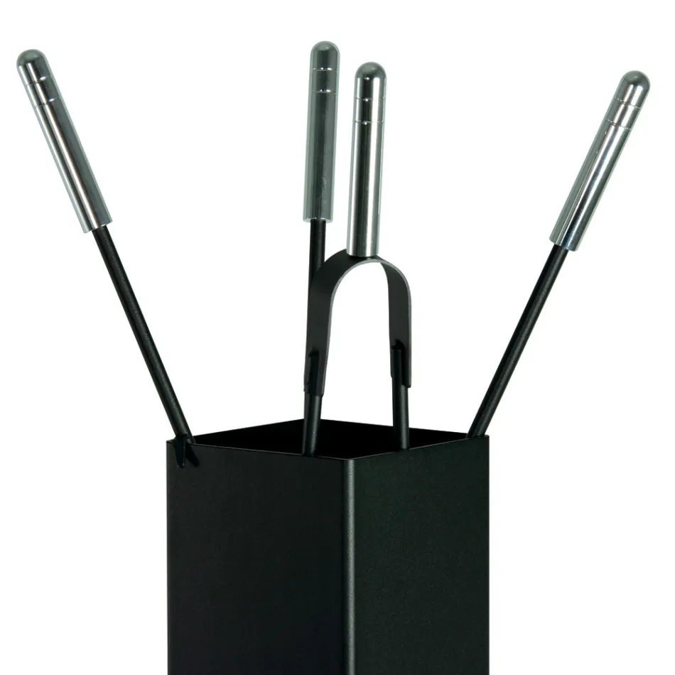 Portaherramientas cuadrado de metal y 4 accesorios Made in Italy - Iena Viadurini