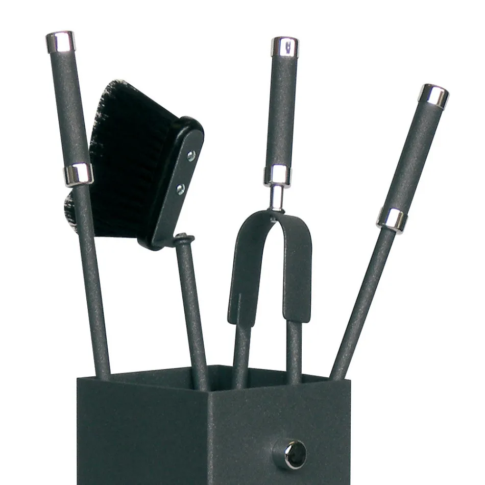 Portaherramientas cuadrado de metal y 4 accesorios Made in Italy - Iena Viadurini