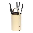 Portaherramientas Redondo de Piel Sintética con Asa y 4 Accesorios Made in Italy - Paloma Viadurini