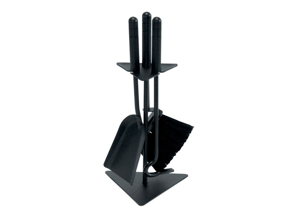 Portaherramientas triangular con 3 herramientas para chimenea Made in Italy - Tabu Viadurini