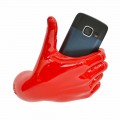 Soporte para teléfono móvil moderno en resina decorada a mano Made in Italy - Curia