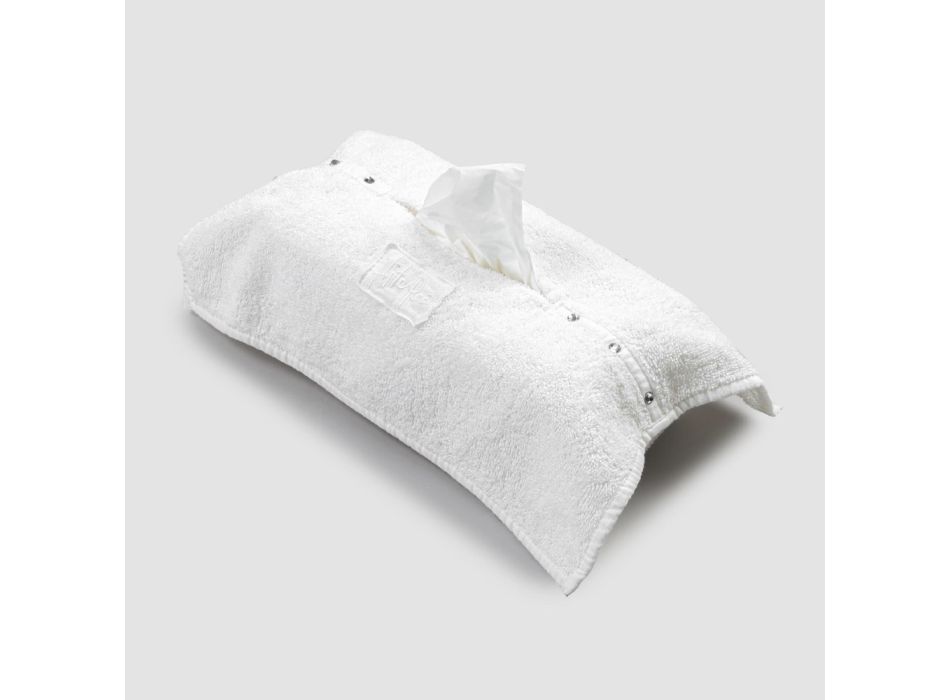 Porta pañuelos de esponja de cristal y algodón de lujo italiano, 2 piezas - Clinix Viadurini