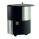 Porta pellets con ruedas y tapa de metal Made in Italy - Cigüeña Viadurini