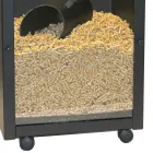 Porta pellets de acero pintado de negro con plexiglás Made in Italy - Pellicano Viadurini