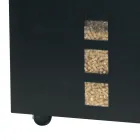 Porta pellets cuadrado de acero pintado de negro y ruedas Made in Italy - Parrot Viadurini