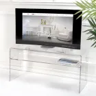 Mueble de TV para sala de estar en plexiglás transparente Made in Italy - Giuliette Viadurini