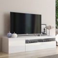 Mueble de TV de madera con compartimento abierto para sala de estar de diseño italiano - Suzana