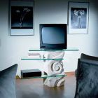 Porta TV cristal de piedra y moderno diseño de Agape Viadurini