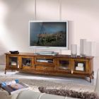 Mueble de TV de madera de estilo clásico con puertas de vidrio Made in Italy - Richard Viadurini