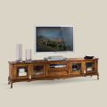 Mueble de TV de madera de estilo clásico con puertas de vidrio Made in Italy - Richard