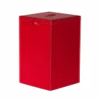 Cesto para la ropa de cuero con base cuadrada David, hecho en Italia. Viadurini