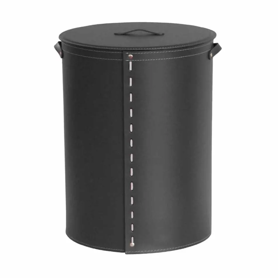 Lavadero ovalado en piel regenerada Riky fabricado en Italia. Viadurini