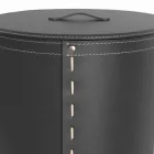 Lavadero ovalado en piel regenerada Riky fabricado en Italia. Viadurini