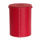 Lavadero ovalado en piel regenerada Riky fabricado en Italia. Viadurini