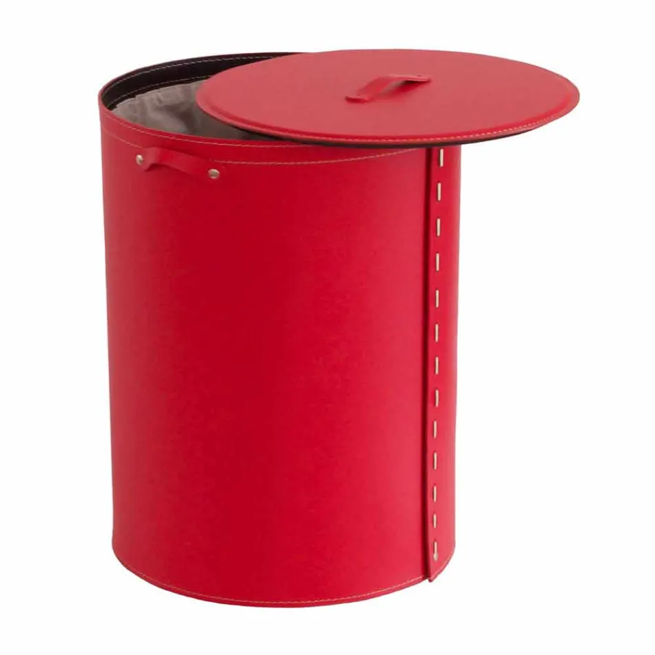 Lavadero ovalado en piel regenerada Riky fabricado en Italia. Viadurini