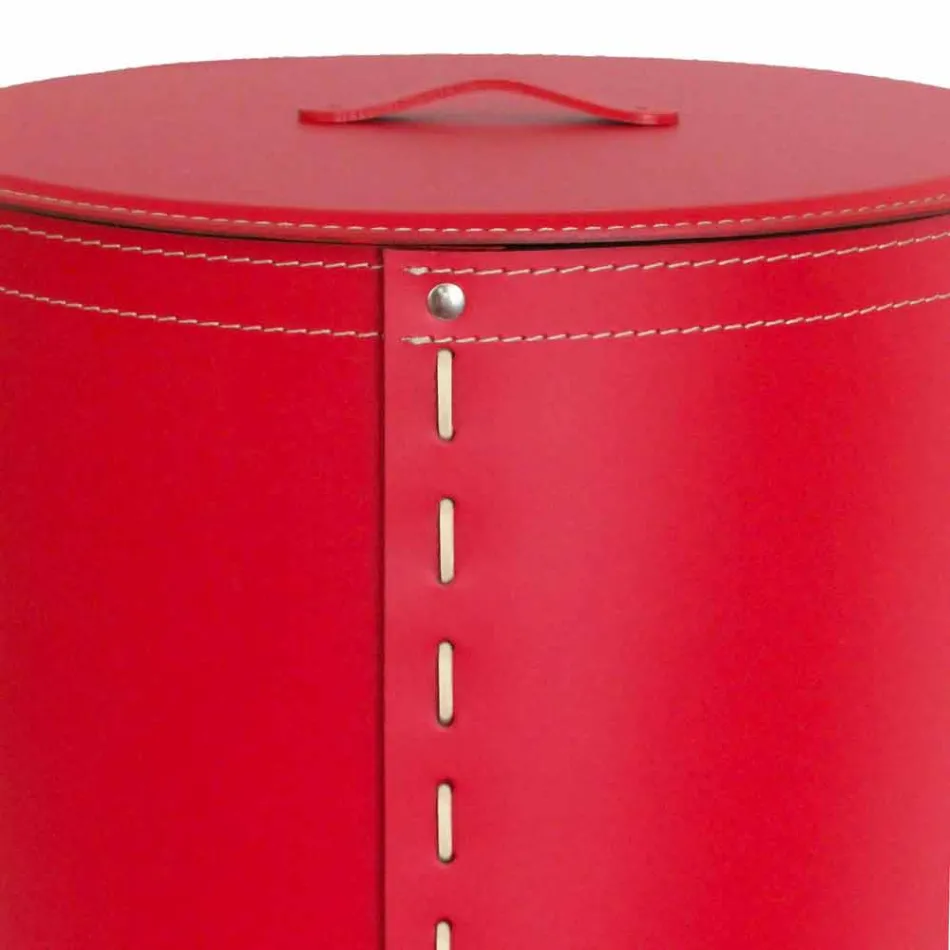 Lavadero ovalado en piel regenerada Riky fabricado en Italia. Viadurini