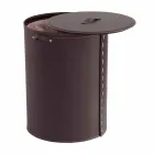 Lavadero ovalado en piel regenerada Riky fabricado en Italia. Viadurini