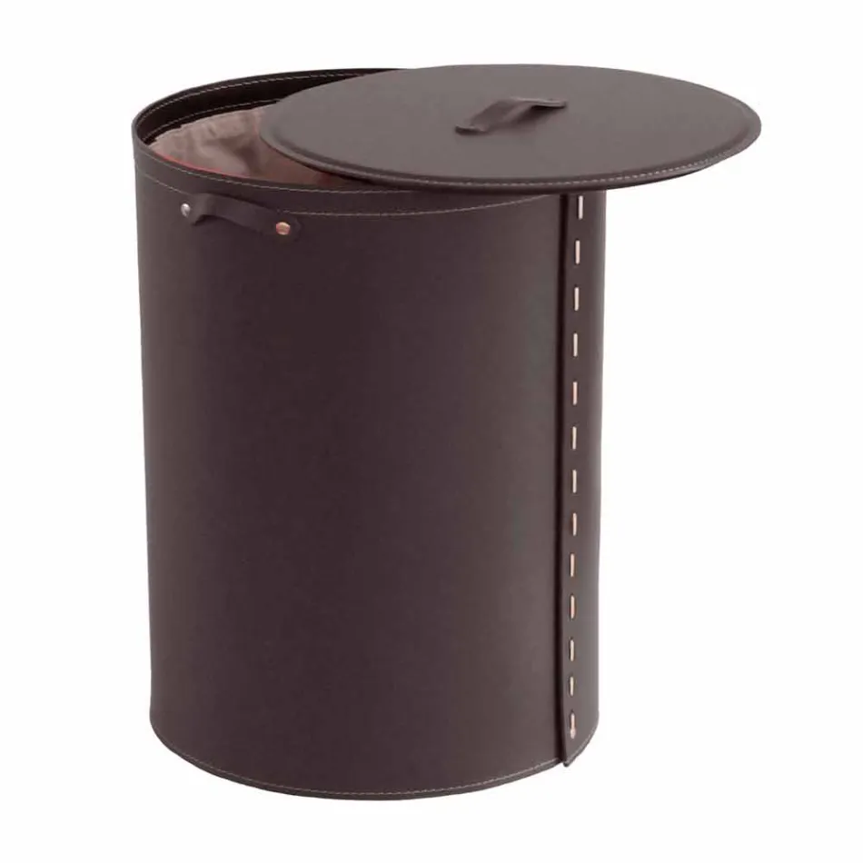 Lavadero ovalado en piel regenerada Riky fabricado en Italia. Viadurini