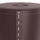 Lavadero ovalado en piel regenerada Riky fabricado en Italia. Viadurini