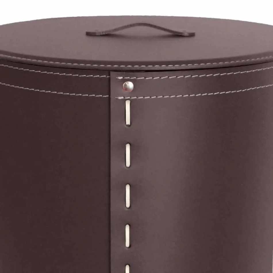 Lavadero ovalado en piel regenerada Riky fabricado en Italia. Viadurini