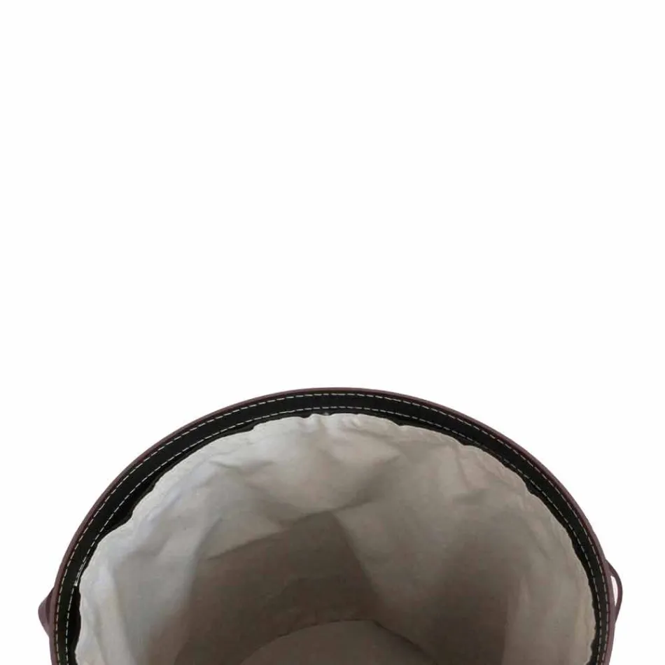 Lavadero ovalado en piel regenerada Riky fabricado en Italia. Viadurini