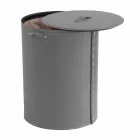 Lavadero ovalado en piel regenerada Riky fabricado en Italia. Viadurini