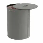 Lavadero ovalado en piel regenerada Riky fabricado en Italia. Viadurini