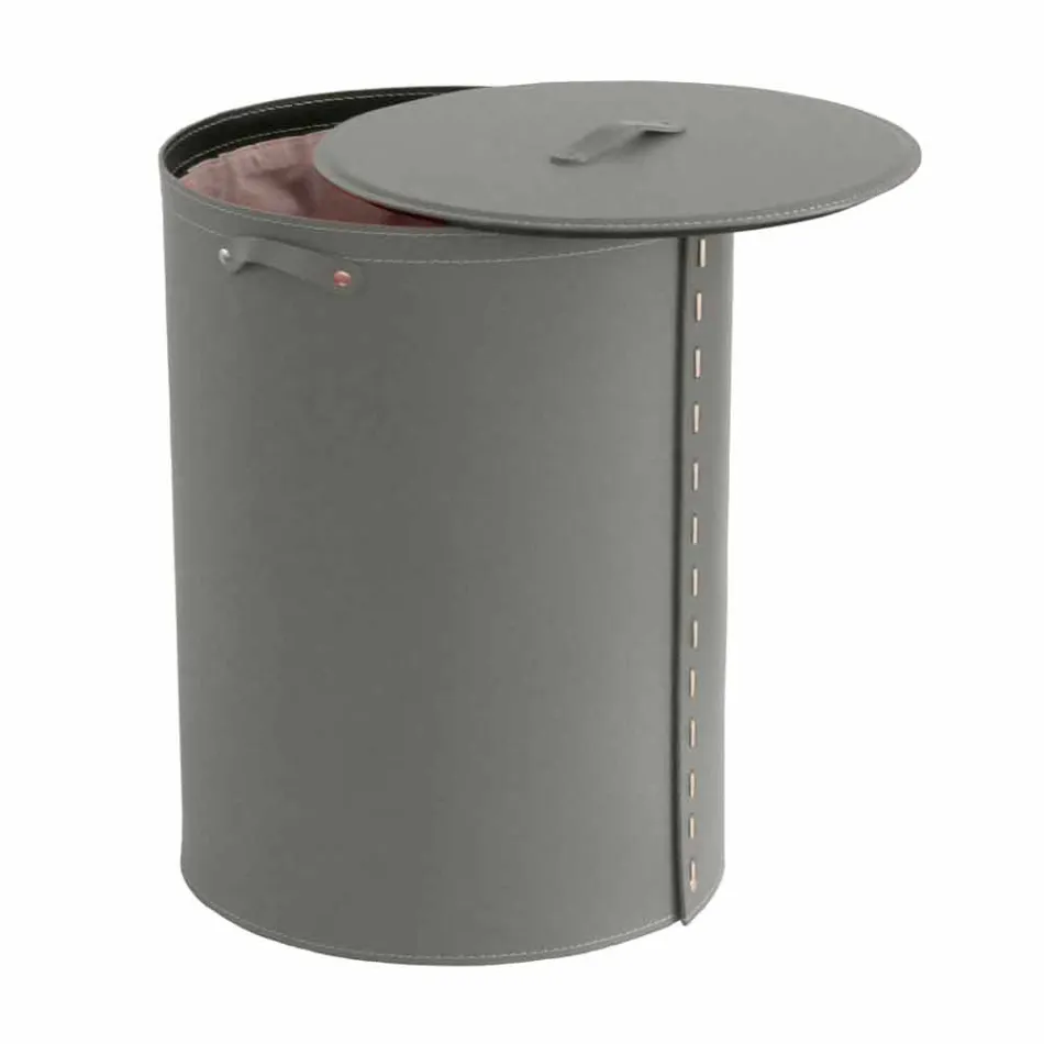 Lavadero ovalado en piel regenerada Riky fabricado en Italia. Viadurini