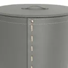 Lavadero ovalado en piel regenerada Riky fabricado en Italia. Viadurini