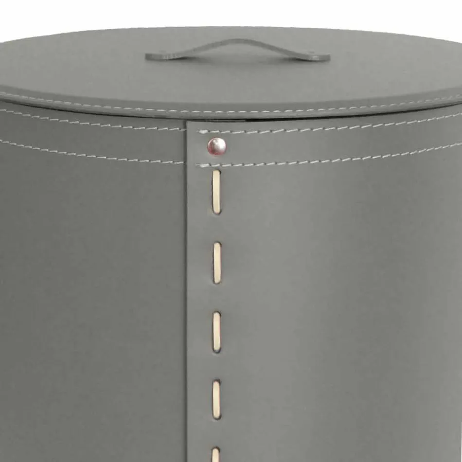 Lavadero ovalado en piel regenerada Riky fabricado en Italia. Viadurini