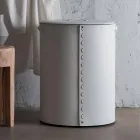 Lavadero ovalado en piel regenerada Riky fabricado en Italia. Viadurini