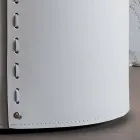 Lavadero ovalado en piel regenerada Riky fabricado en Italia. Viadurini