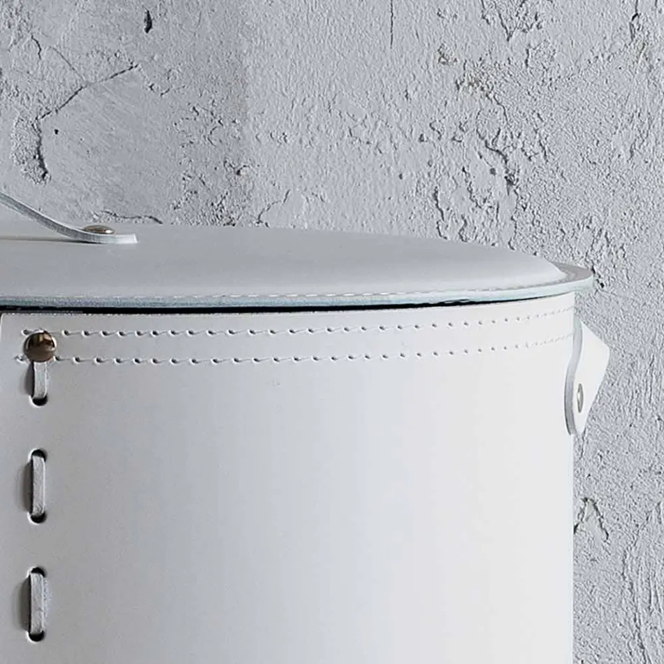 Lavadero ovalado en piel regenerada Riky fabricado en Italia. Viadurini