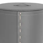 Lavadero ovalado en piel regenerada Riky fabricado en Italia. Viadurini