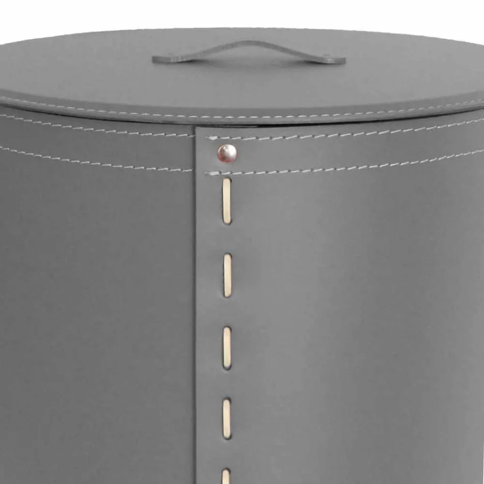 Lavadero ovalado en piel regenerada Riky fabricado en Italia. Viadurini