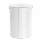 Lavadero ovalado en piel regenerada Riky fabricado en Italia. Viadurini