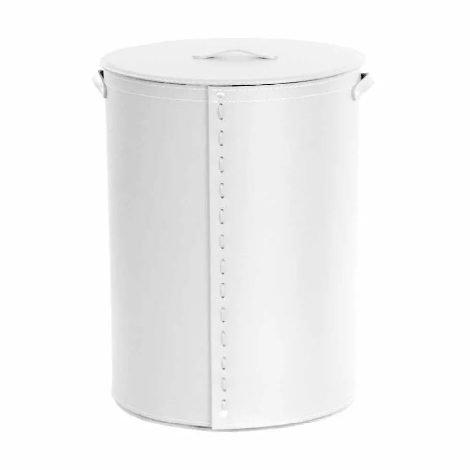 Lavadero ovalado en piel regenerada Riky fabricado en Italia. Viadurini